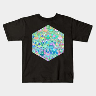 Art Deco Watercolor Patchwork Pattern 2 Kids T-Shirt